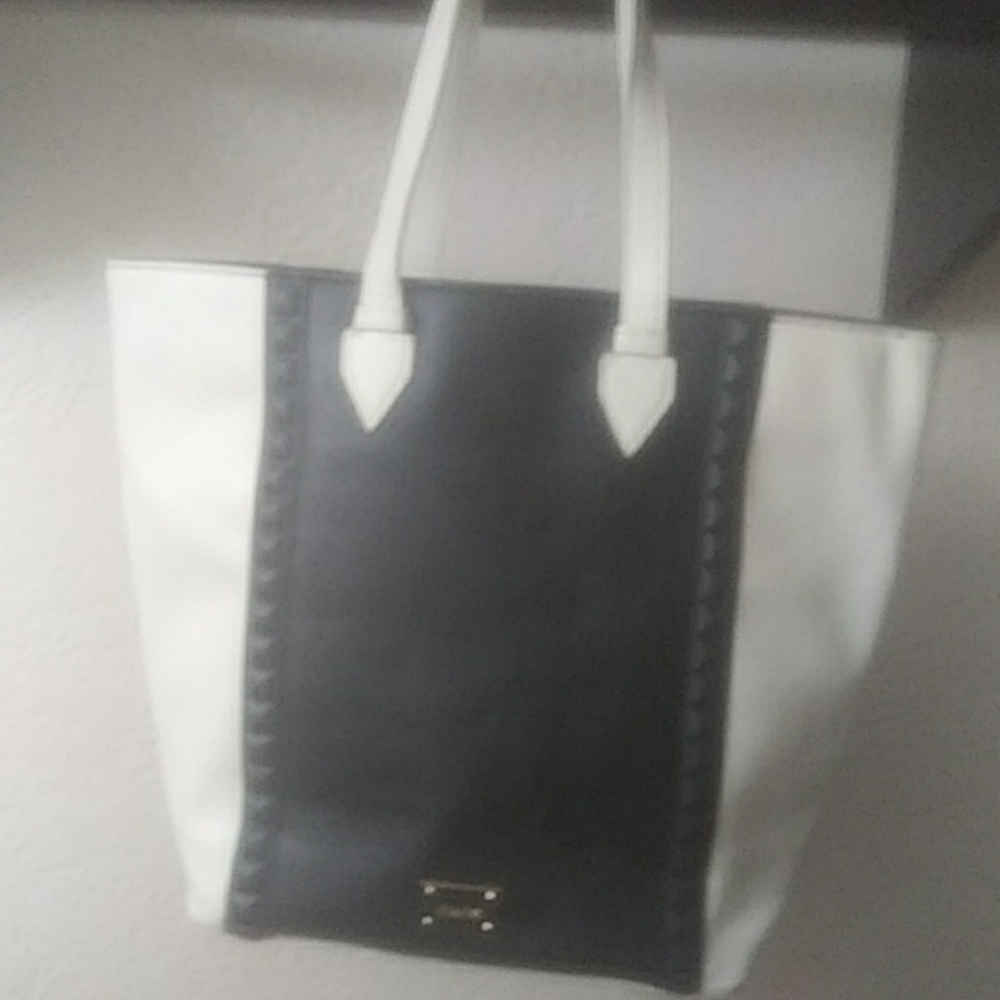 Mark Leather Blue and Off White Tote